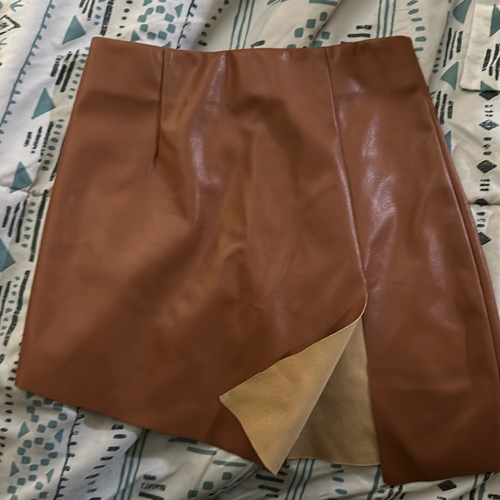 Forever 21 size S slit  brown skirt with tag